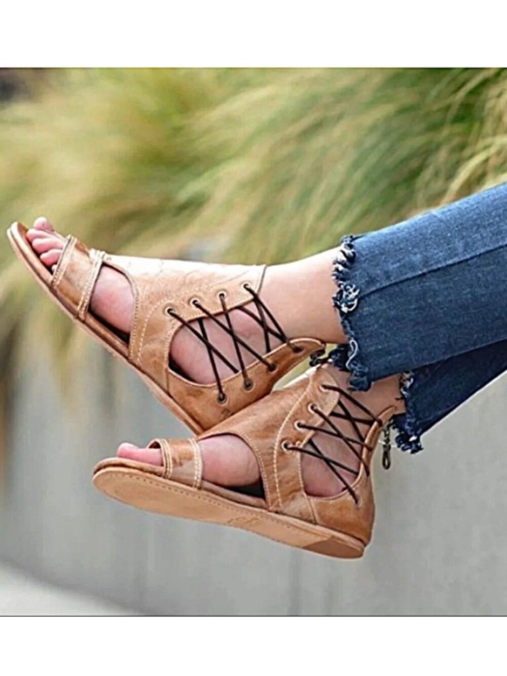 BED/STU Sarabi Flats Sandals TAN RUSTIC